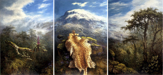 Space Art: Ludek Pesek - The leopard on the Kilimanjaro